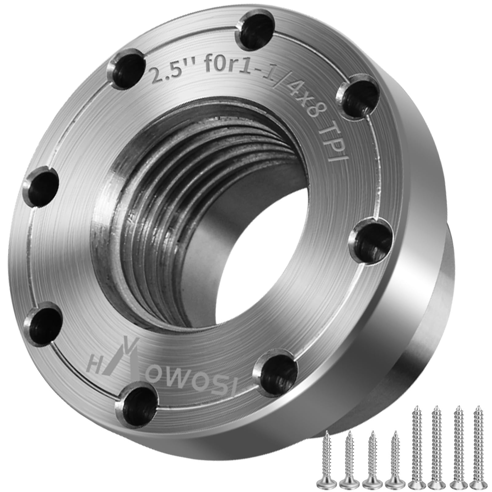 Wood Lathe Steel Faceplate 2.5",Faceplate for Wood Lathe,Lathe Face Plate Fit for 1-1/4" x 8TPI Spindle