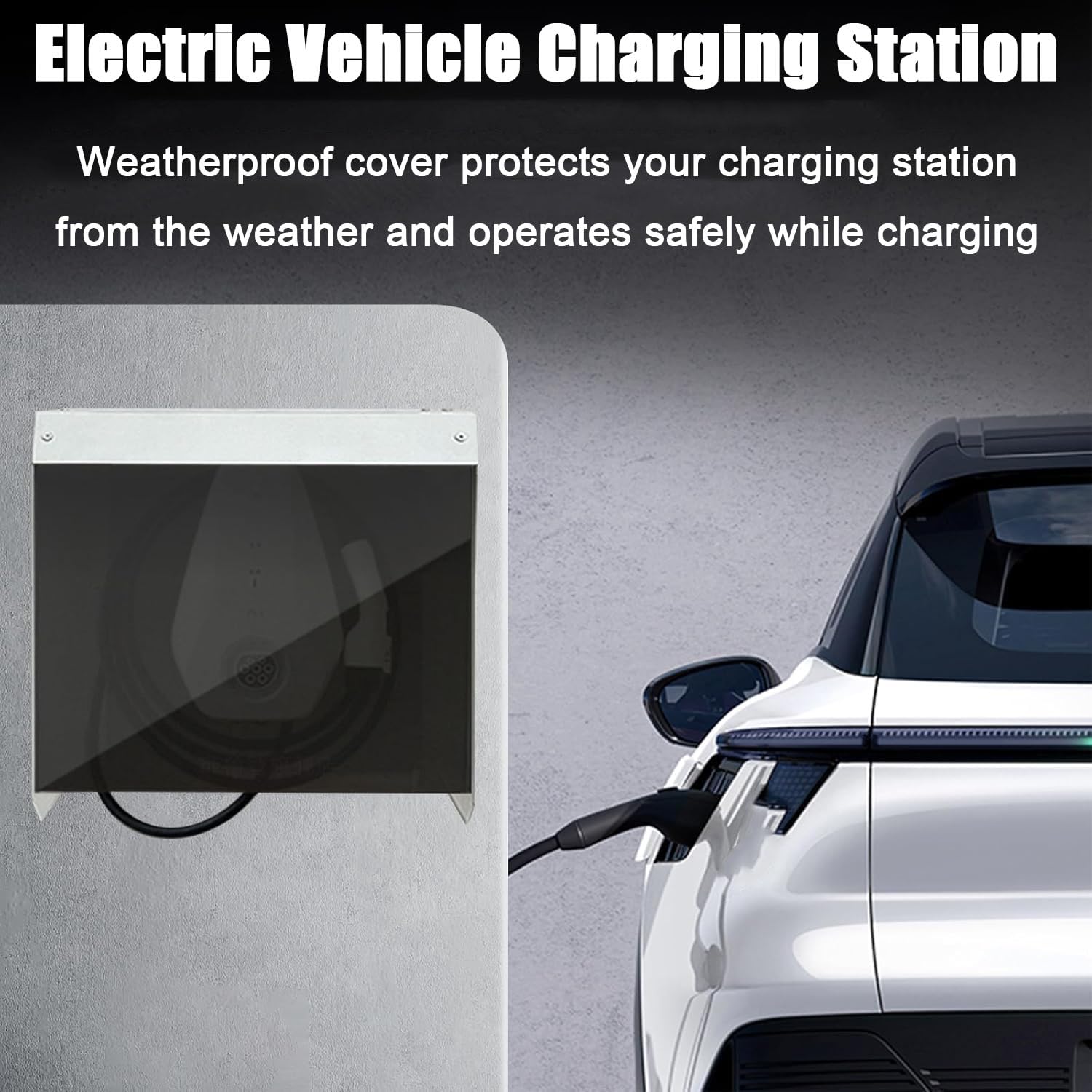 Cubierta Protectora para estación de Carga de vehículos eléctricos con Techo y Tapa magnética de acrílico. Protector de Toma de Corriente para Cargador de vehículos eléctricos de m