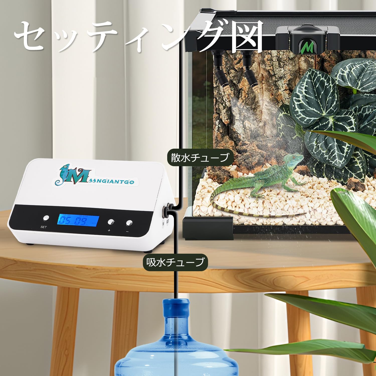 Amazon.co.jp: Moongiantgo 爬虫類加湿器 タイマー付き ミストシステム
