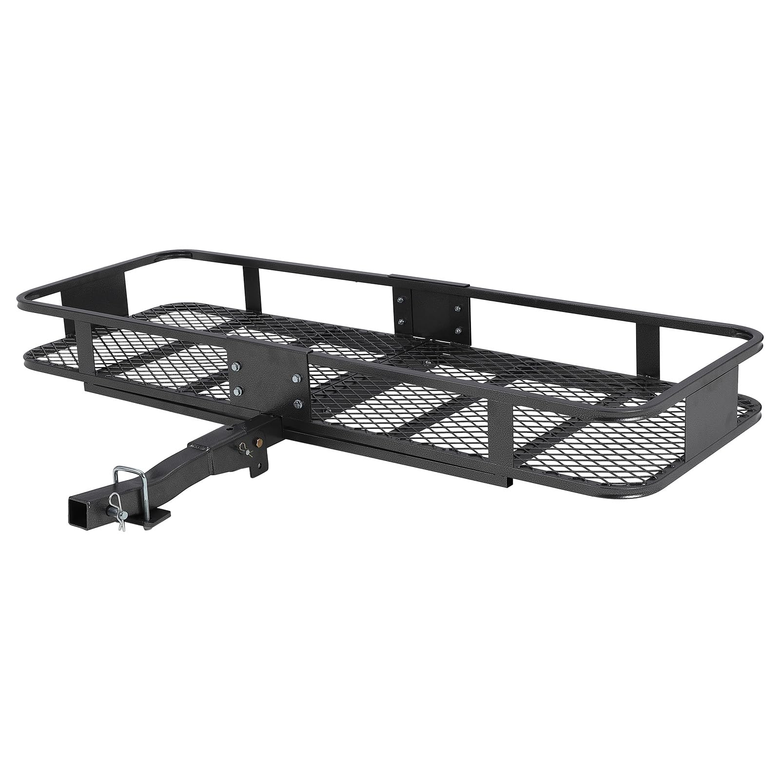 Garvee Porte-Bagages d’attelage Robuste en Acier Noir – Charge 200 kg – Panier Transport Voiture/SUV pour Camping, Voyage – Installation Facile, récepteur 2", 60x20x5,9 Pouces
