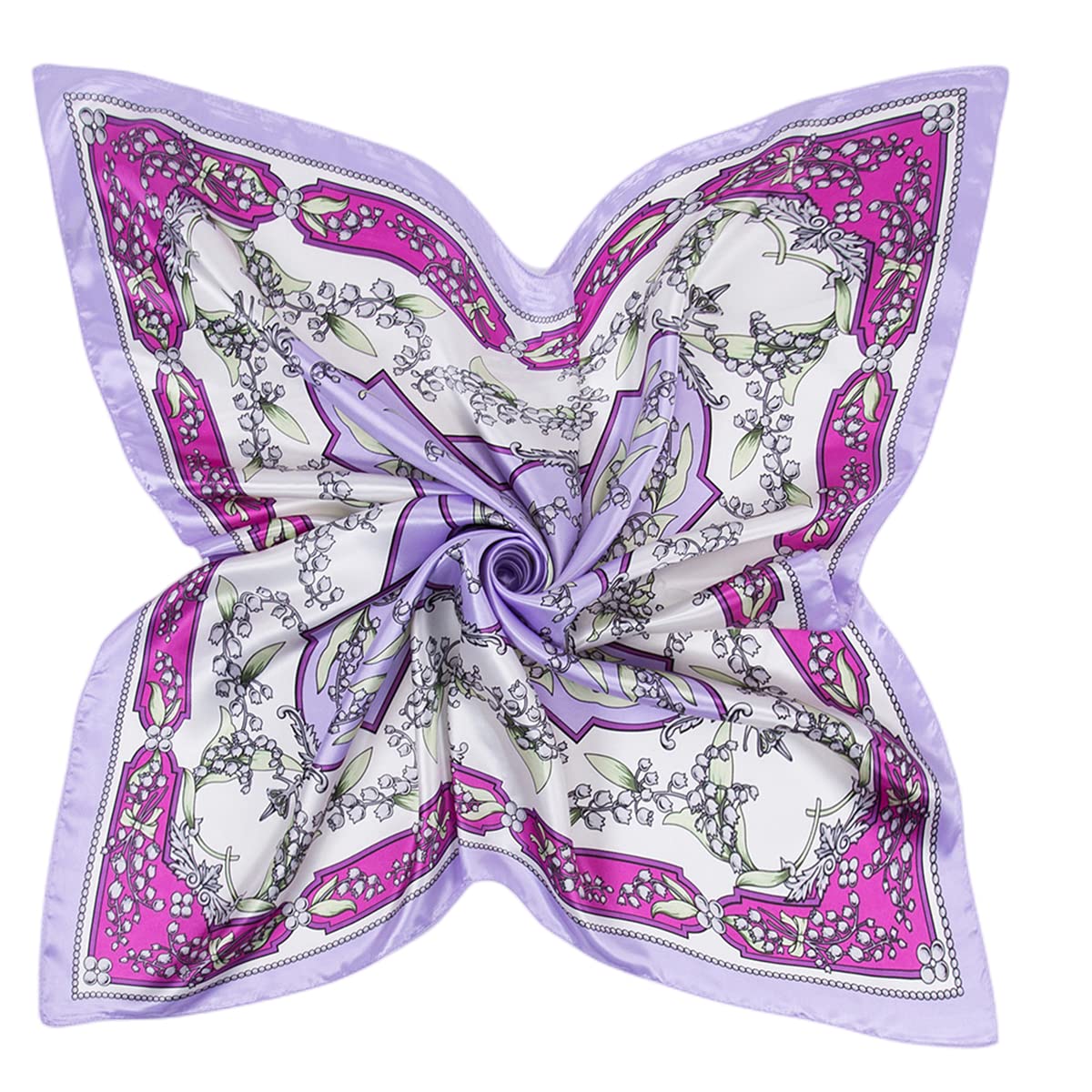FAIRYGATE Damski kwadratowy szal satynowy chusta na głowę bandana szal do włosów szal dla kobiet 90 x 90 cm 76