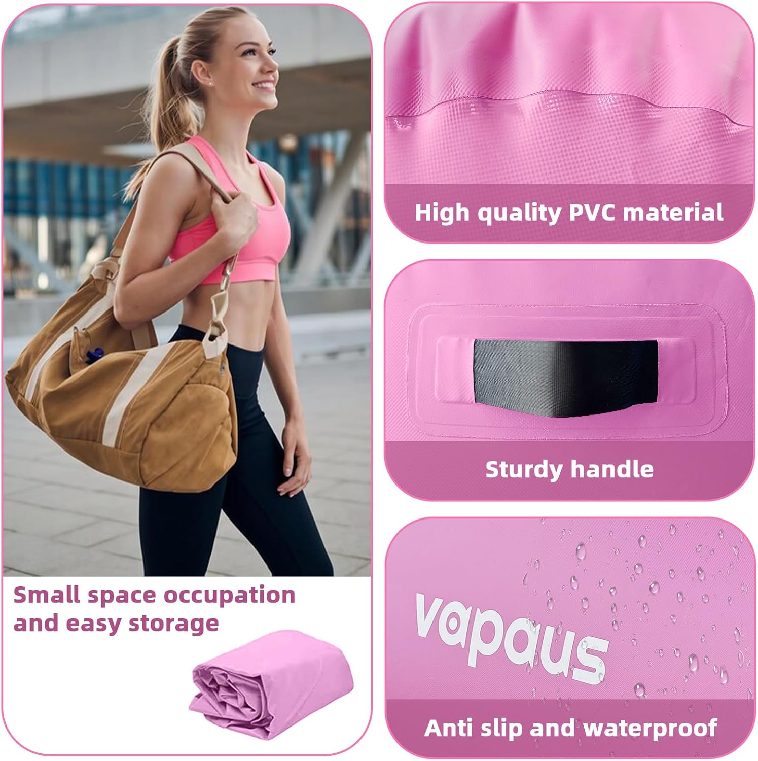 Vapaus Gymnastics Air Barrel Inflatable Tumbling Roller Mat Back Handspring Trainer Air Roller Tumbler Octagon Barrel Gymnastics Equipment for Tumble Track Cheerleading Yoga Training Durable AntiSlip Double Seal Without Pump