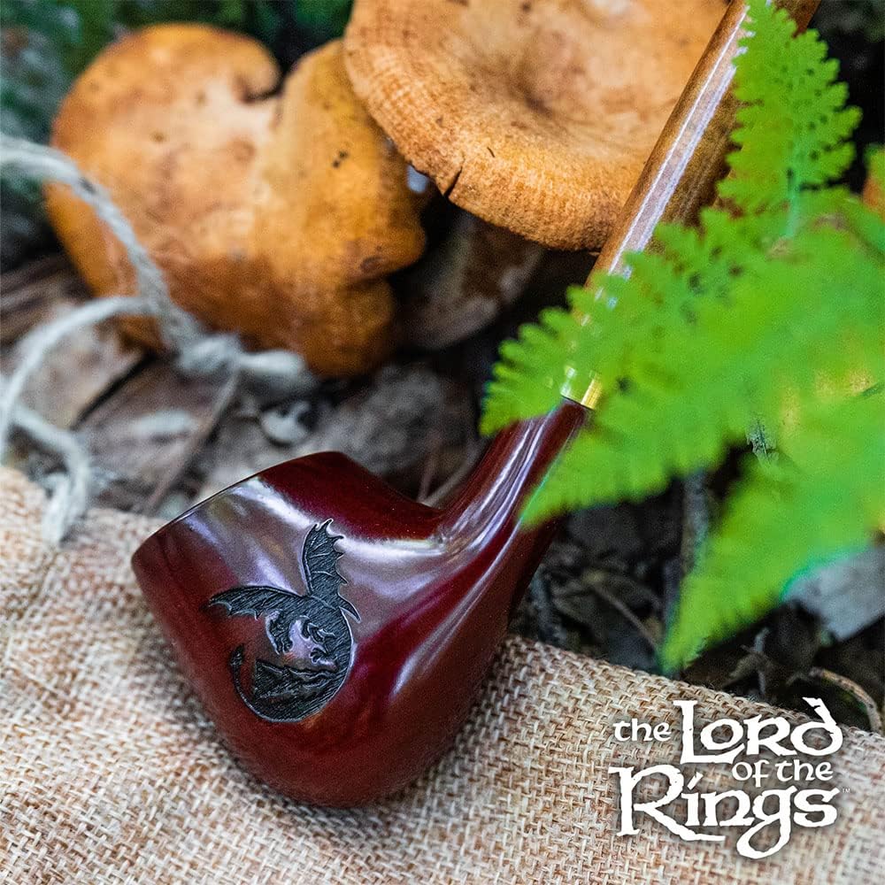Pulsar Shire Pipes - SMAUG Cherry Churchwarden Tobacco Pipe - 13" Long - Officially Licensed The Lord of the Rings Collectible