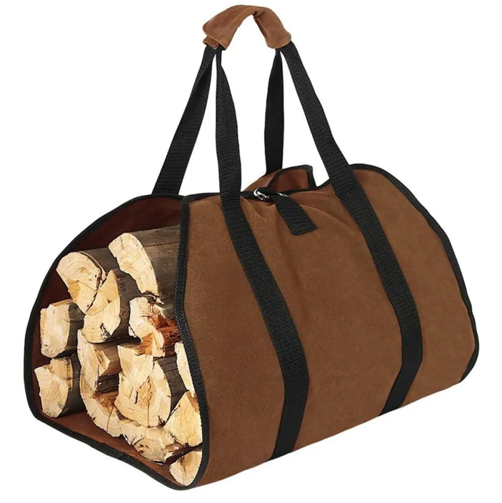 Canvas Firewood Storage Bag Khaki Log Carrier Holder Camping