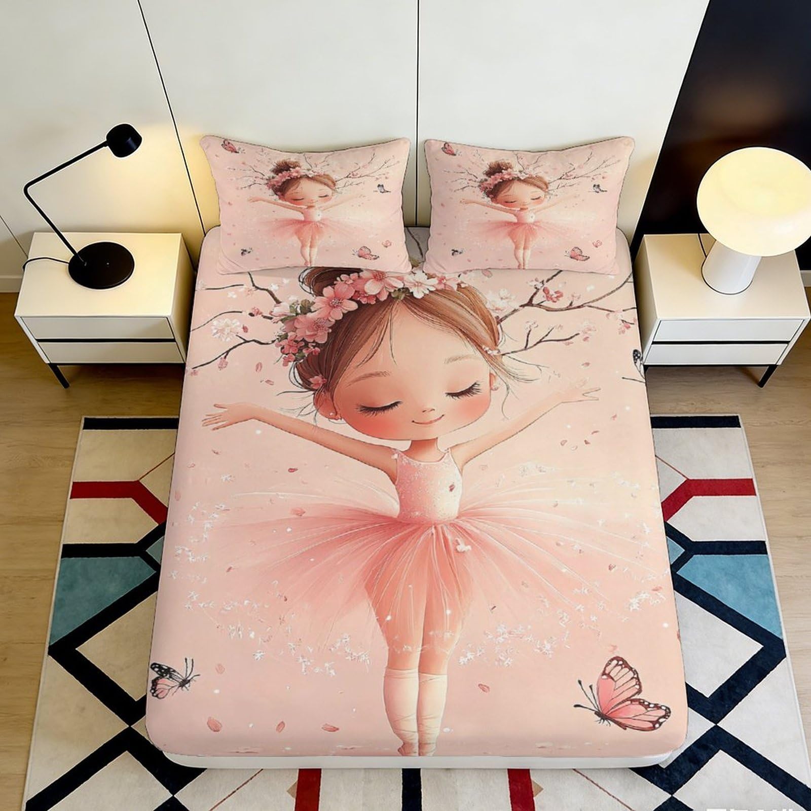 3D Printed Forest Animal Fitted Sheet Microfiber Deep Pocket Elastic Hem Bedroom Deer Mattress Fitted Cover Washable 140x200x25cm