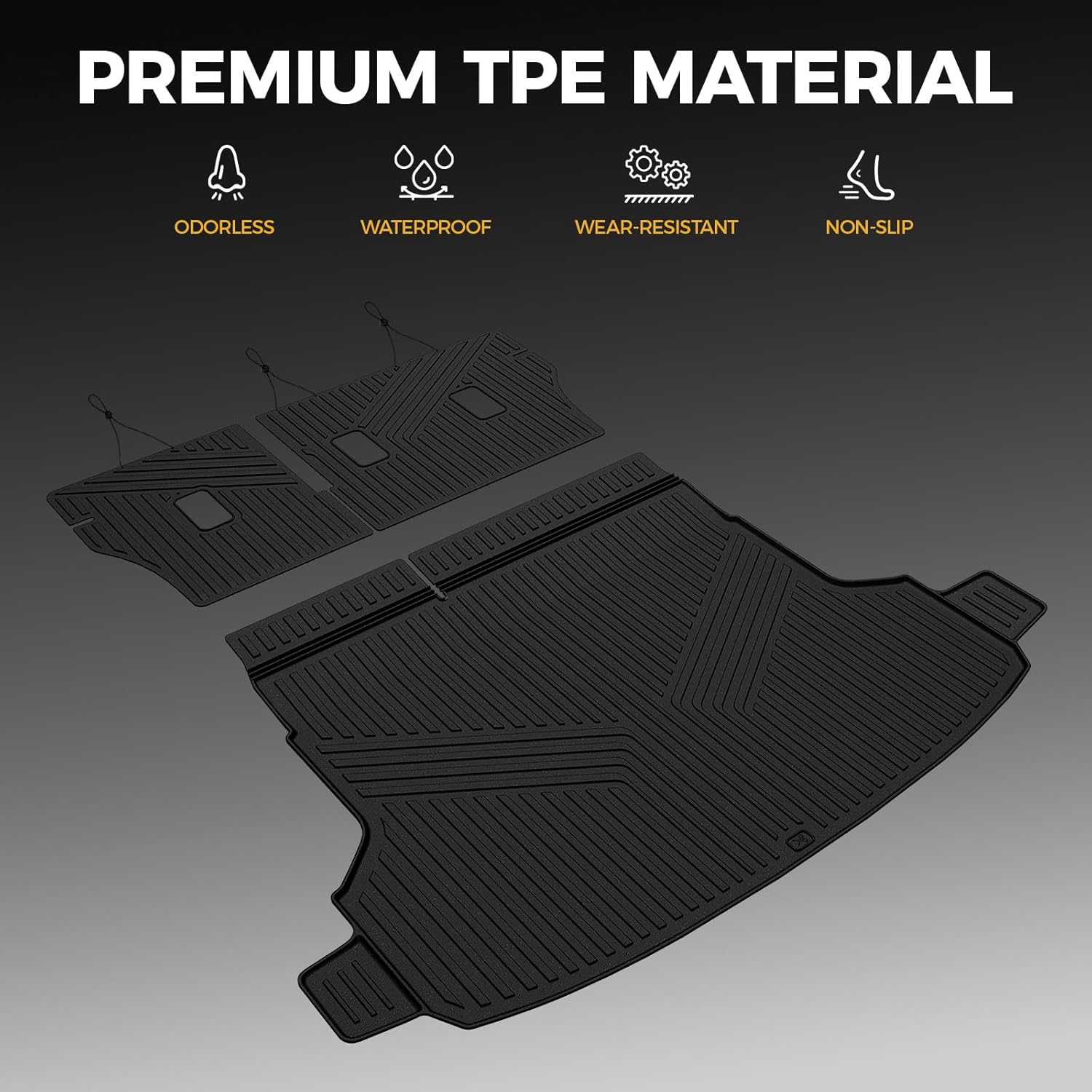 Cargo Mat for 2025 2026 Subaru Forester, Full Coverage All Weather TPE Cargo Liner Trunk Mat with Backrest Mat for Subaru Forester Accessories (Gas Only) - Image 3