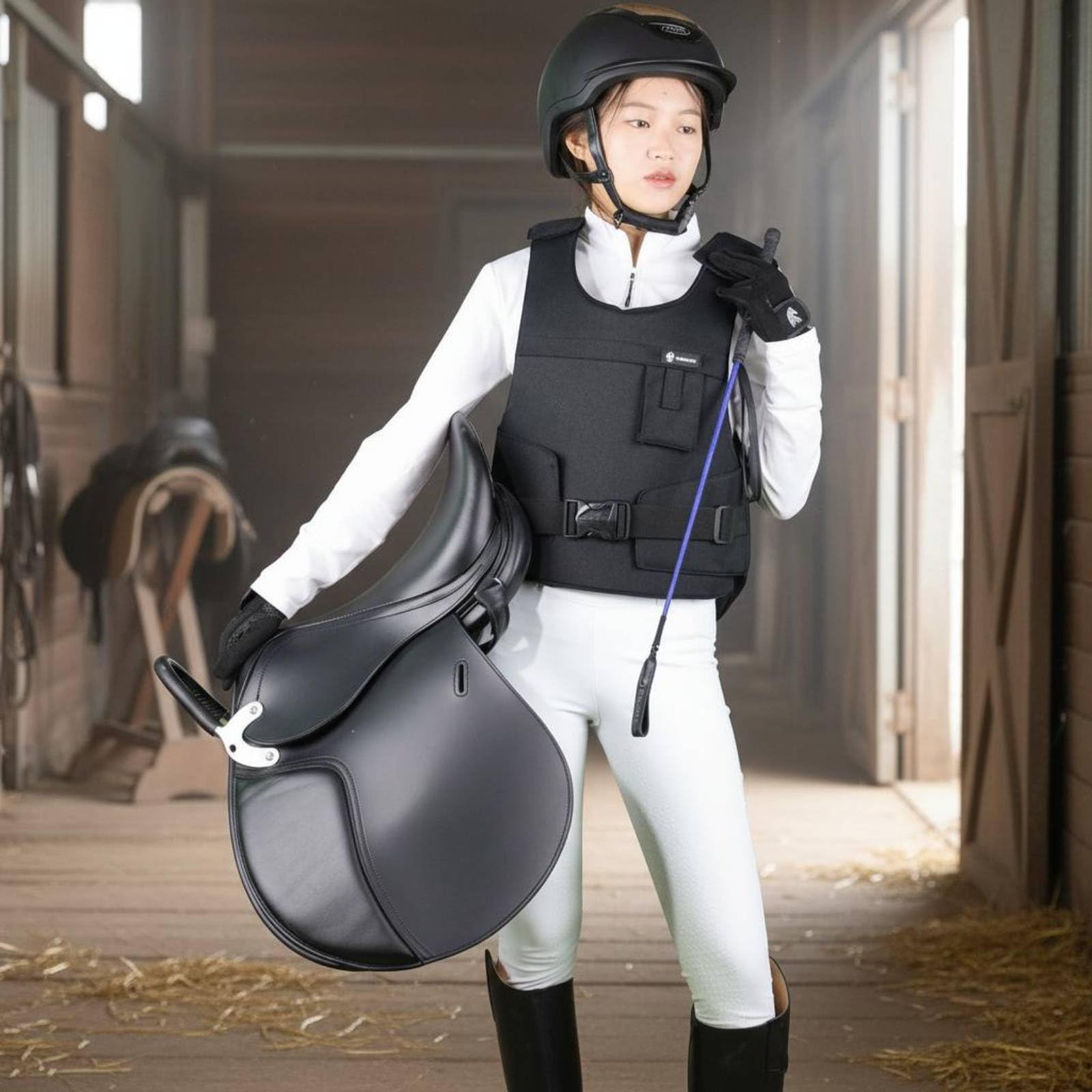 predolo Chaleco Protector de Equitación Ajustable Protección de Montar Ecuestre Acolchado Extra Chaleco Ecuestre para Adultos, S para Adultos De 1.5 Metros De Altura