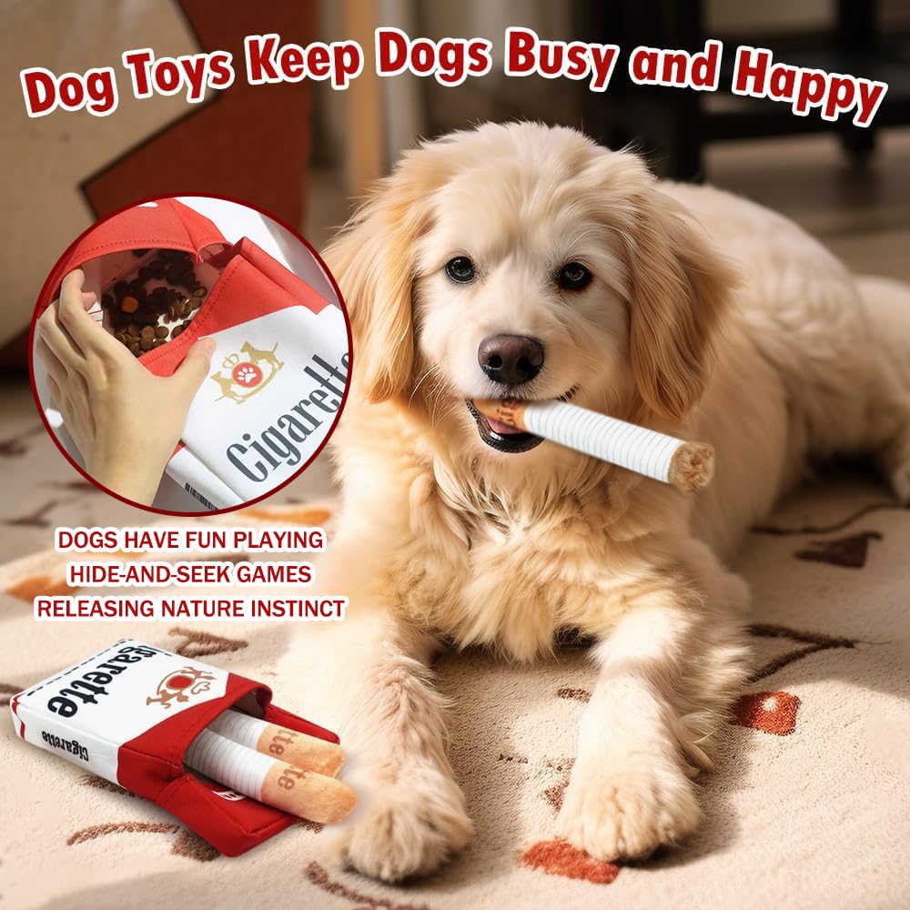 Hundespielzeug Zigarette - Lustiges Plüsch-Set Mit Etui Für Hunde