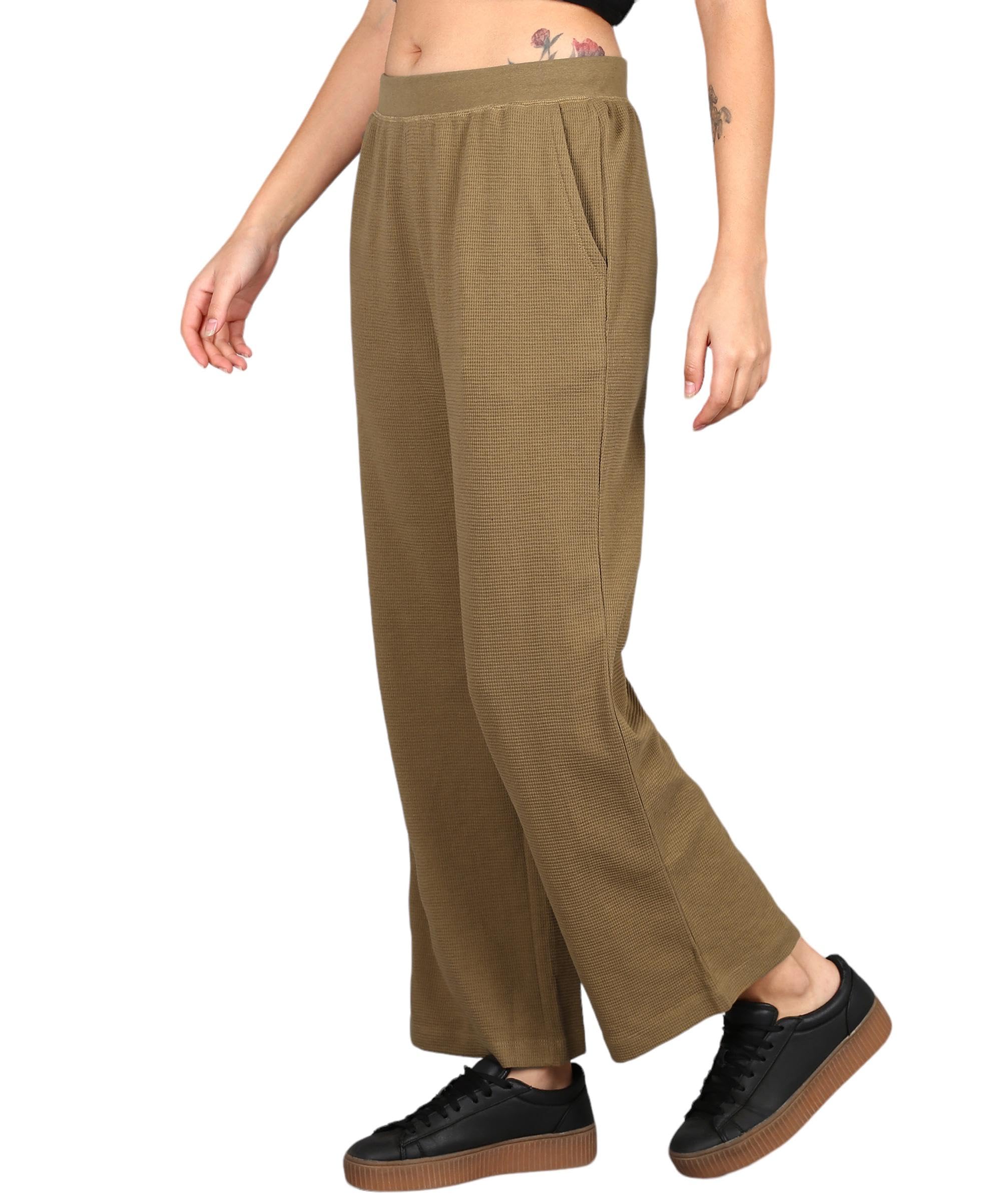 Alan Jones Clothing Womens Solid Stretch Waffle Straight Pants (Tan_S) (B0CVTXZFB6) Amazon Price History, Amazon Price Tracker