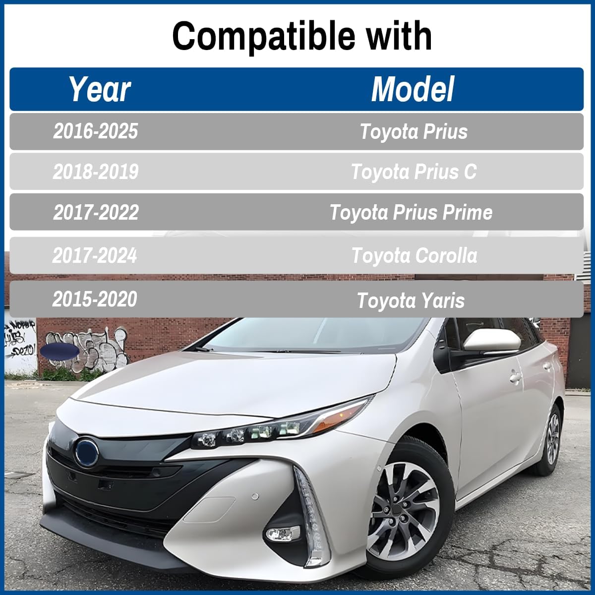 Wheel Center Cap for 2015-2025 Toyota Corolla Yaris Prius Rim Hubcap Replacement Covers PN: 42603-52170, A550, 4 PCS, Black