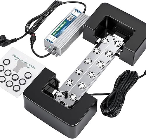 Mxmoonant Mist Maker - Humidificador ultrasónico de 12 cabezales, 284.0 fl oz/H con fuente de alimentación de 400 W, flotador, discos de repuesto