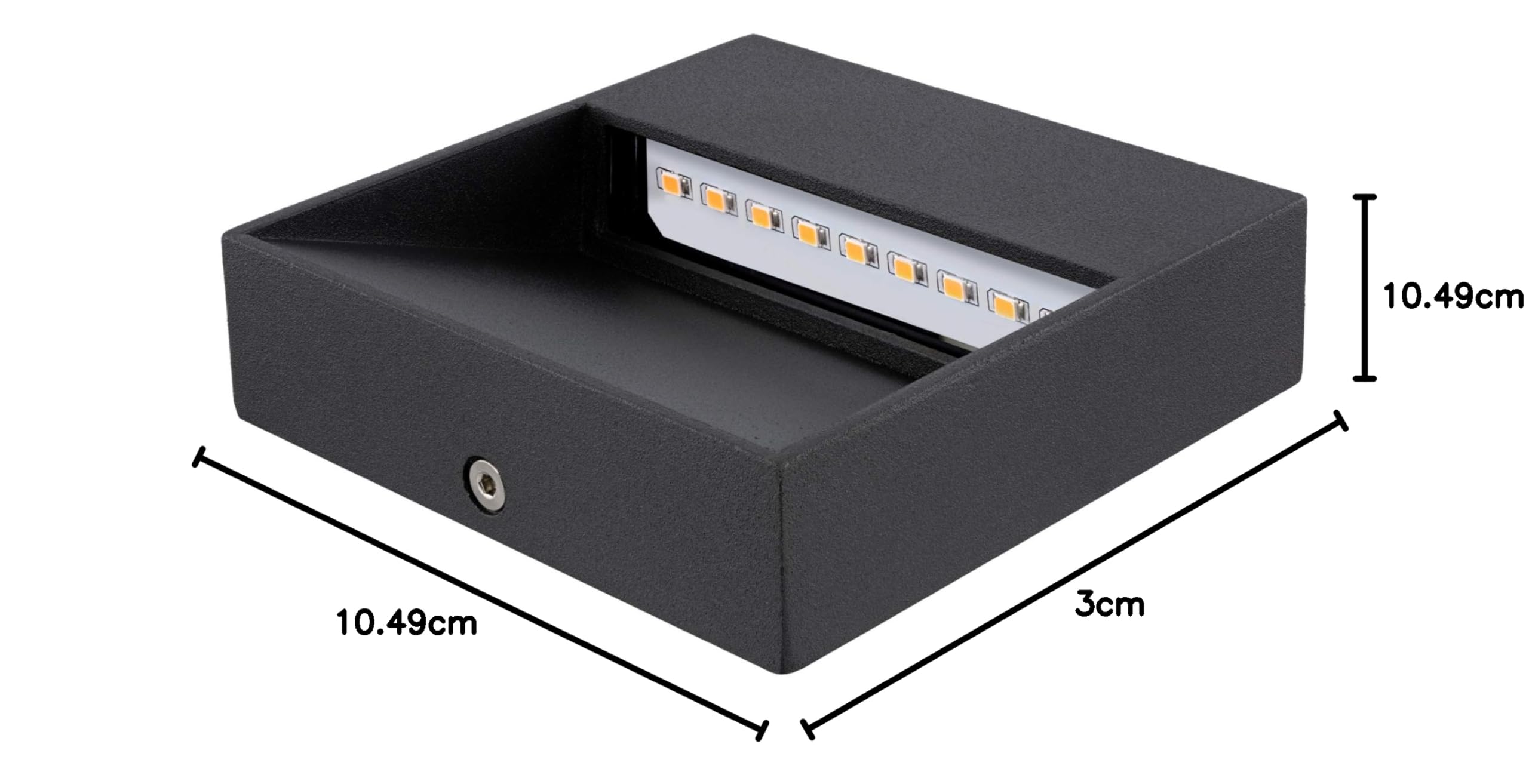 SSC-LUXon 4 Stück LED Design Wandleuchte KEILA anthrazit - Wand- & Treppenleuchte IP54 für Außen & Innen 1,7W warmweißes Licht