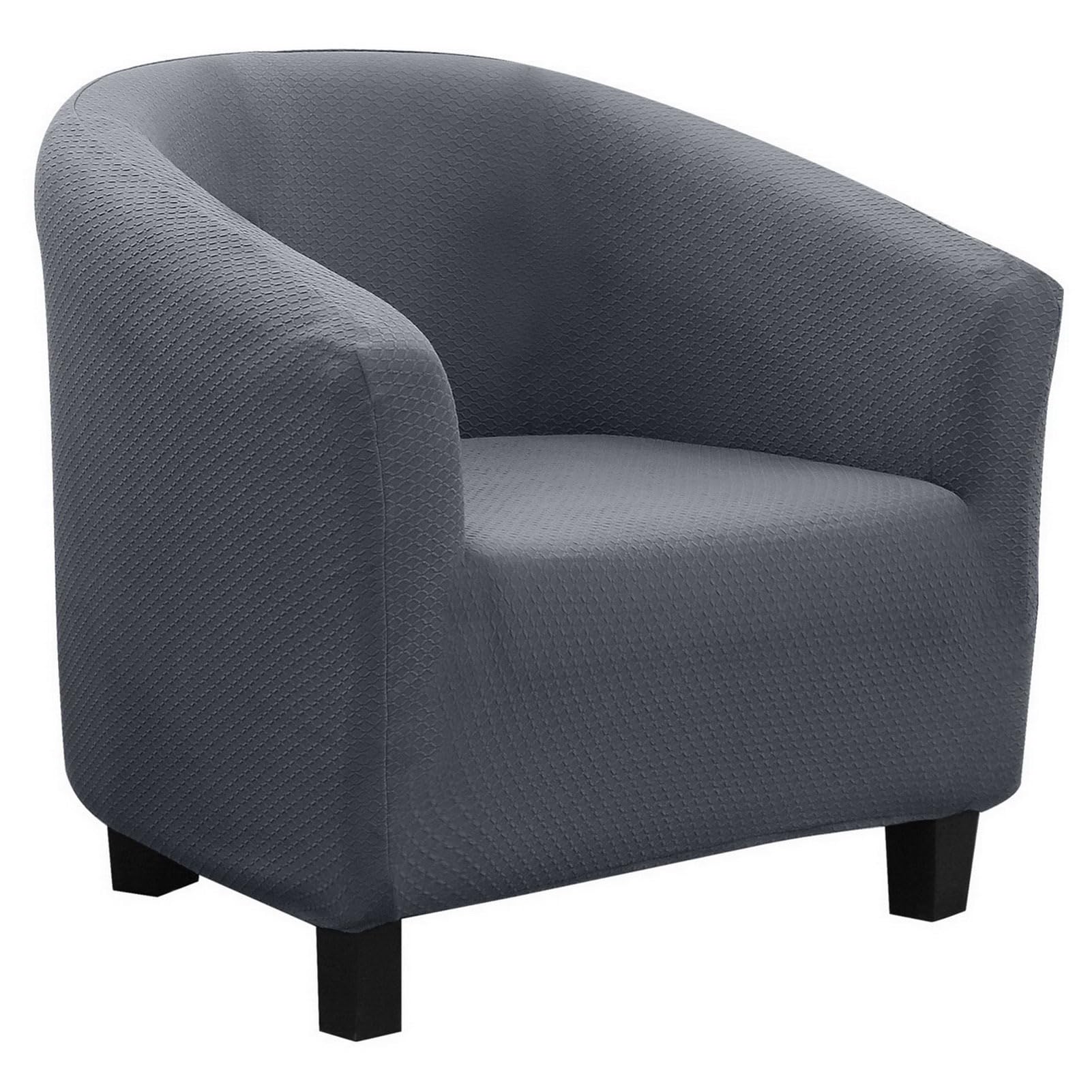 SearchI Club Chair Slipcover Stretch Barrel Chair Covers Jacquard Tub Chair Slipcovers Spandex Armchair Sofa Cover Removable Couch Furniture Protector Cover for Living Room(Fabric-Grey)