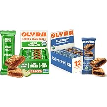 Olyra Fruit & Fig Bar Variety Bundle - 24 Count 12 Fruit Bars + 12 Fig Bars - Great for Office, Home, Parties, or Gatherings - Organic, Non-GMO, Whole Grain Snacks, Low Sugar, Fiber Source, On-the-G