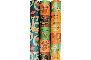K-Kraft Vintage Prints CHRISTMAS KRAFT WRAPPING PAPER (30 inches x 180 inches...