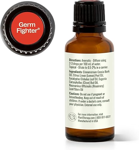 Miniatura 8 de Plant Therapy Germ Fighter Essential Oil Blend 100% Pure, Undiluted, Natural Aromatherapy, Therapeutic Grade 30 mL (1 oz)