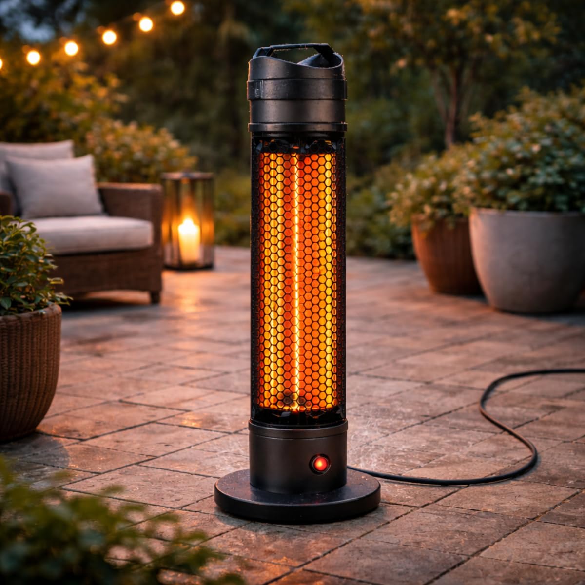 alpina Infrarotheizung TBH800 - Infrarot Heizstrahler 800W - für Innen und Außen - Elektroheizkörper Freistehend - Terrassenheizer - Zeltheizung - IP44 Zertifiziert - Schwarz