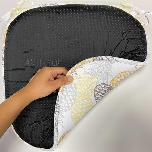 Miniatura 5 de Ambesonne Fruits - Juego de 4 cojines para asiento de silla, ilustración de alimentos tropicales de piña exótica de tono suave, almohadillas de