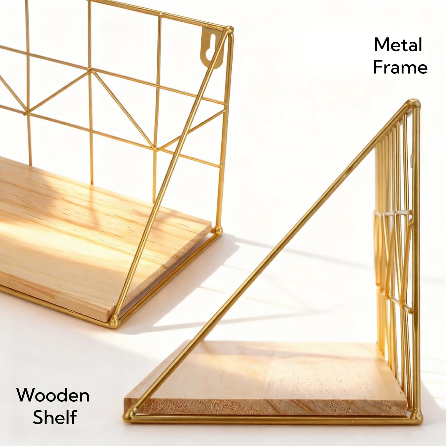Mensole sospese in legno rustico, confezione da 2 mensole profonde da parete con staffe, per cucina, bagno, camera da letto, soggiorno, ufficio, portaoggetti e decorazione da parete (20 x 60 cm