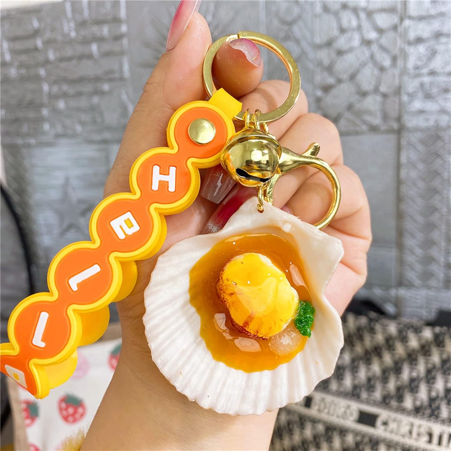 Xinbalove Cute Creative Conch Design Bags Doll Car Key Backpack Keychain Pendant Boys Girls Men Women Soft PVC Portable Key Ring Accessories for Christmas New Year Present - Image 2