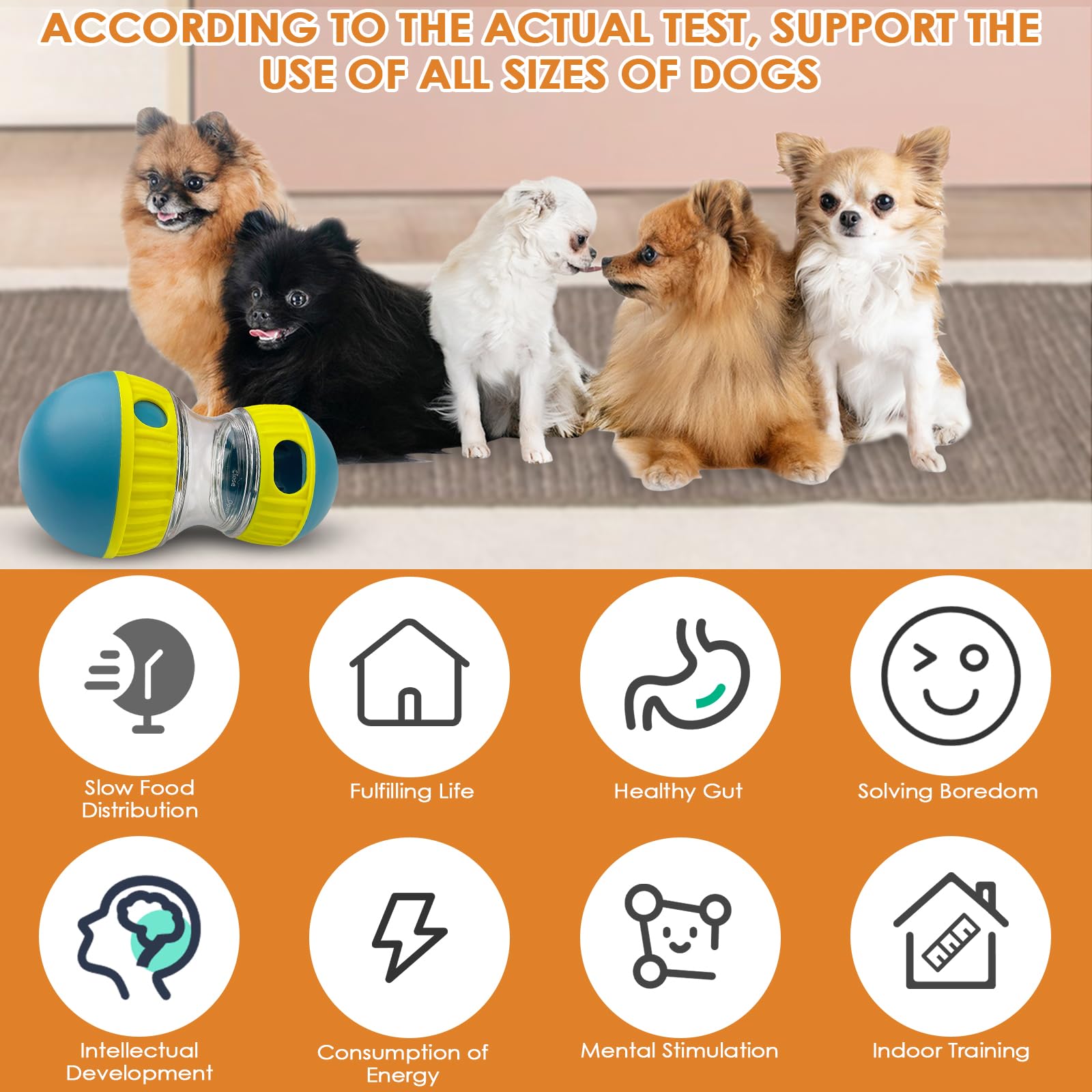 MeoZynxadril Giocattolo Interattivo per Cani, Intrattenimento e Alimentazione Lenta, Intelligenza, per Razze Piccole, Medie e Grandi