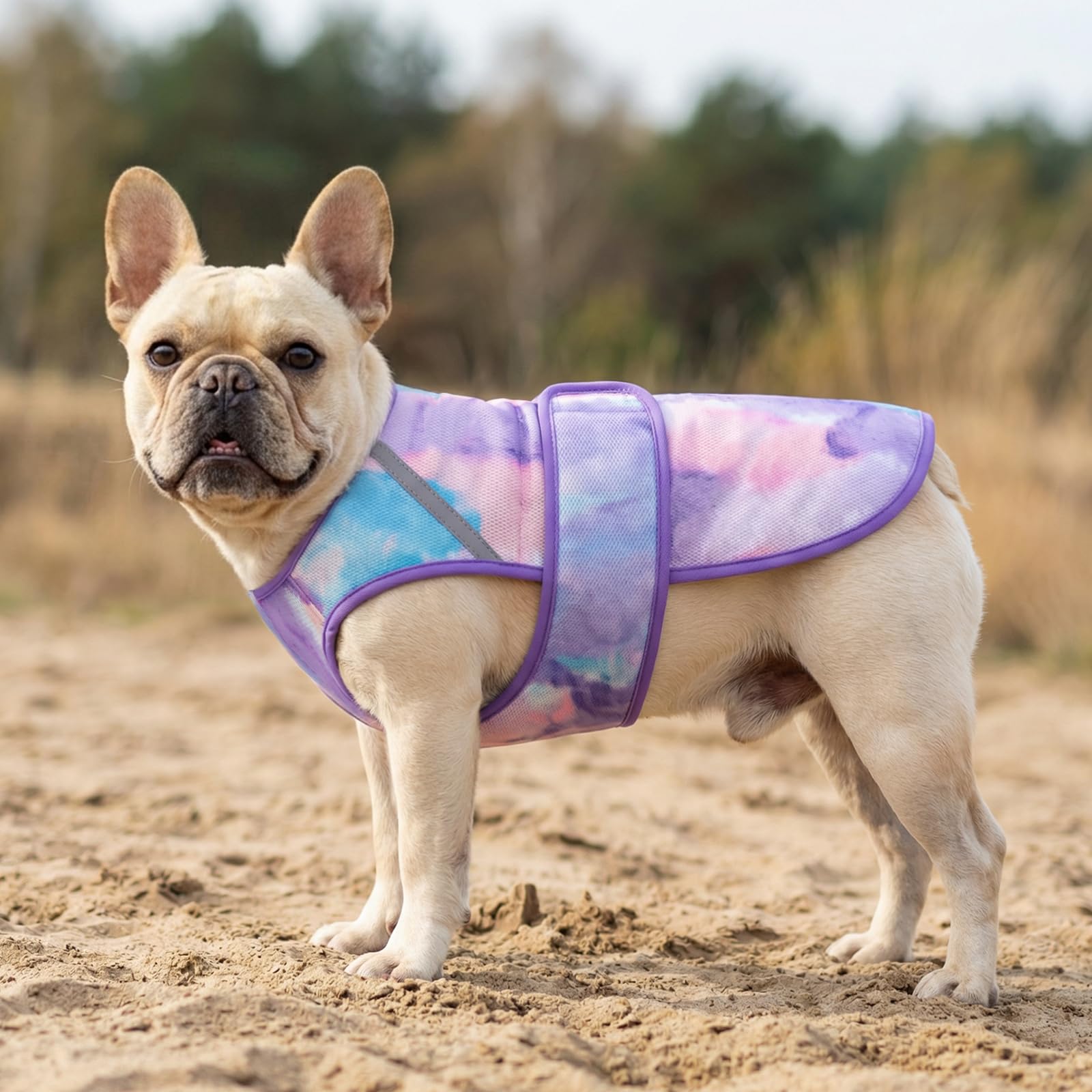 KYEESE Gilet rafraîchissant léger pour chien, veste d'été en maille respirante 3D pour animal domestique avec bande réfléchissante et protection UV pour animal domestique, t-shirt pour plage