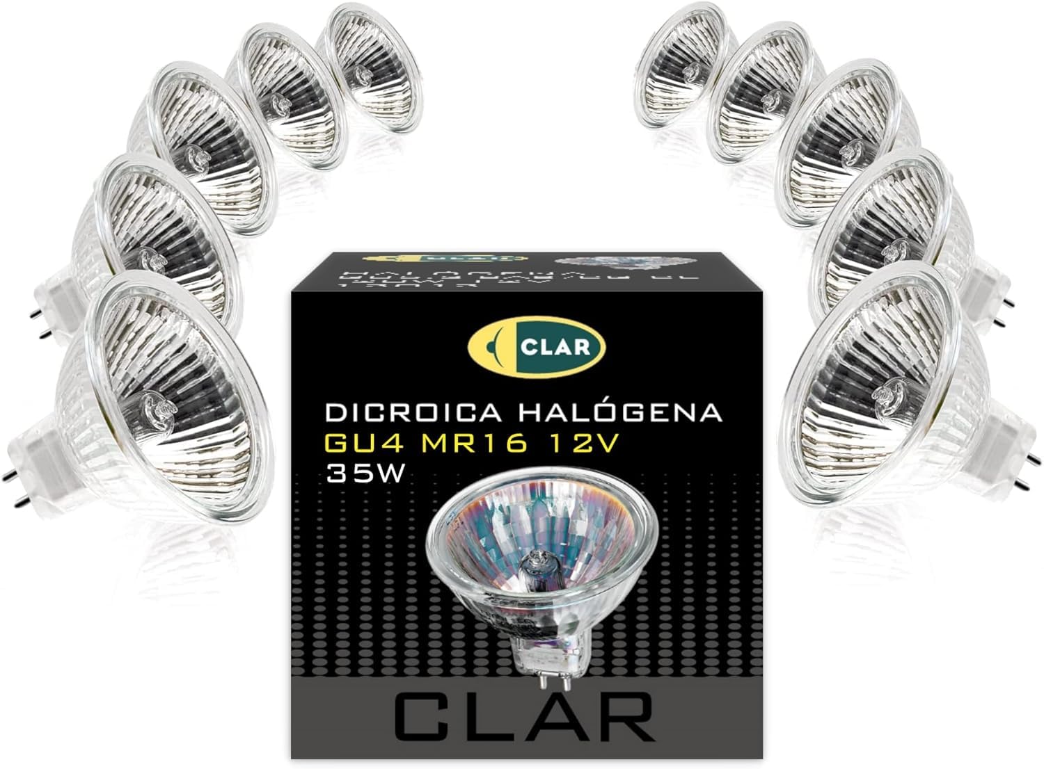 CLAR - Bulb 35W, 12V, Spot 12V, Halogen Lamp, GU4 Bulb, Halogen, Pack of 10 — image 1