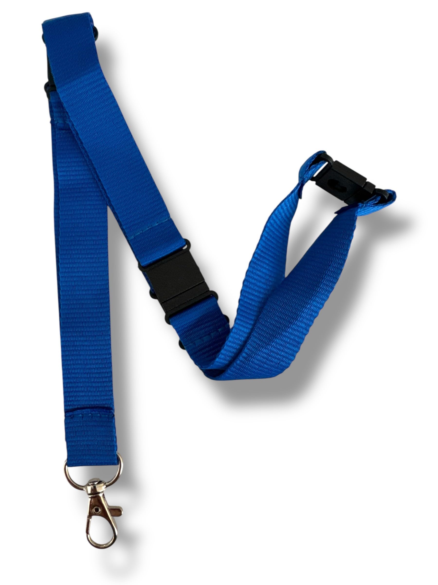 PAC Supplies Global 20mm Wide Colourful Neck Lanyard With 5 Point Safety Breakaway (10, Blue)