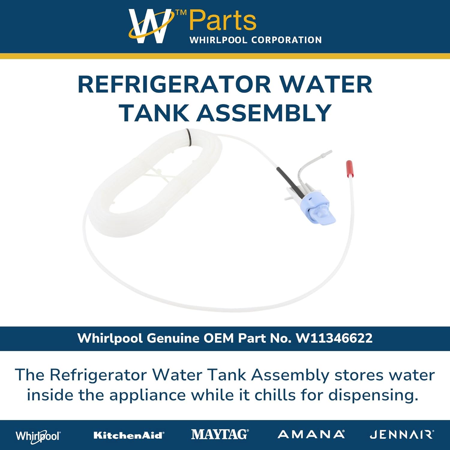Whirlpool W11346622 OEM Refrigerator Water Tank Assembly Replacement Part