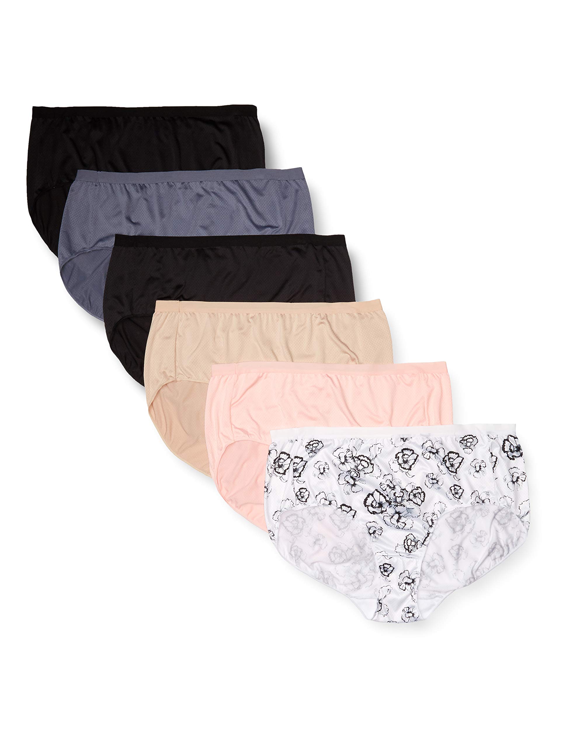 JUST MY SIZE Women's Plus Size Ultra Light Brief 6-Pack