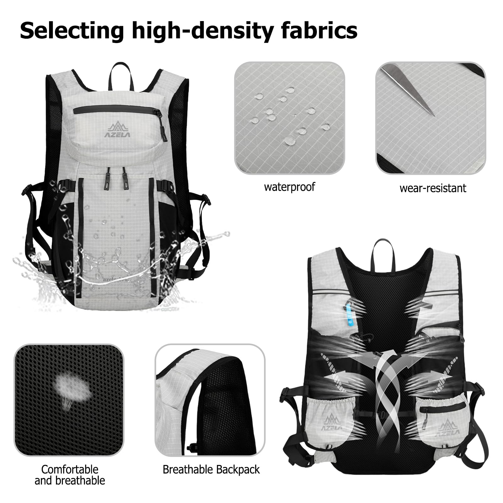 Sac à dos de cyclisme imperméable respirant et confortable pour homme et femme pour voyage, randonnée, course à pied