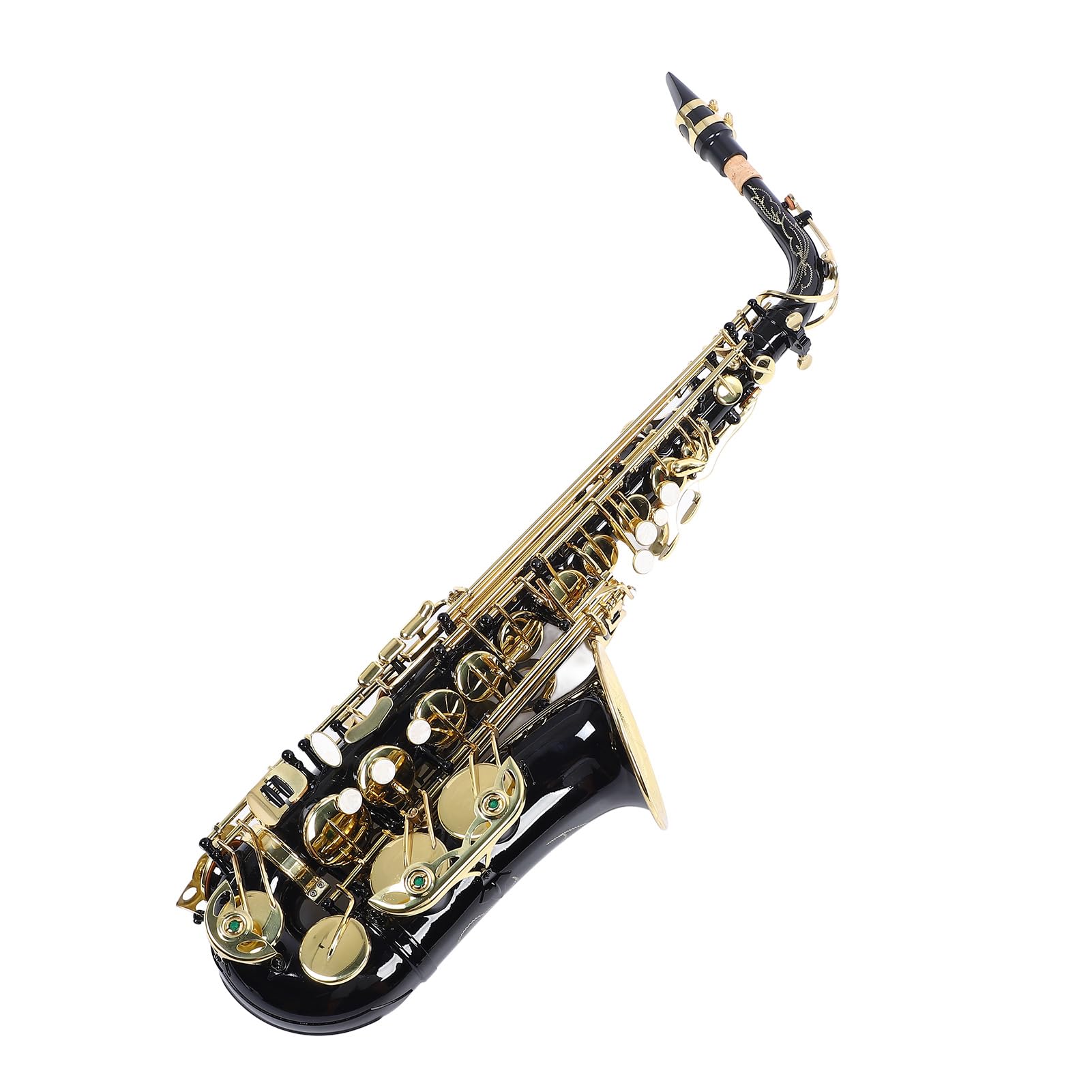 HUIOP Mib sassofono contralto ottone laccato oro mi piatto sax 82Z tipo chiave strumento a fiato con spazzola per la pulizia guanti di stoffa cinturino custodia imbottita,bE Sassofono contralto