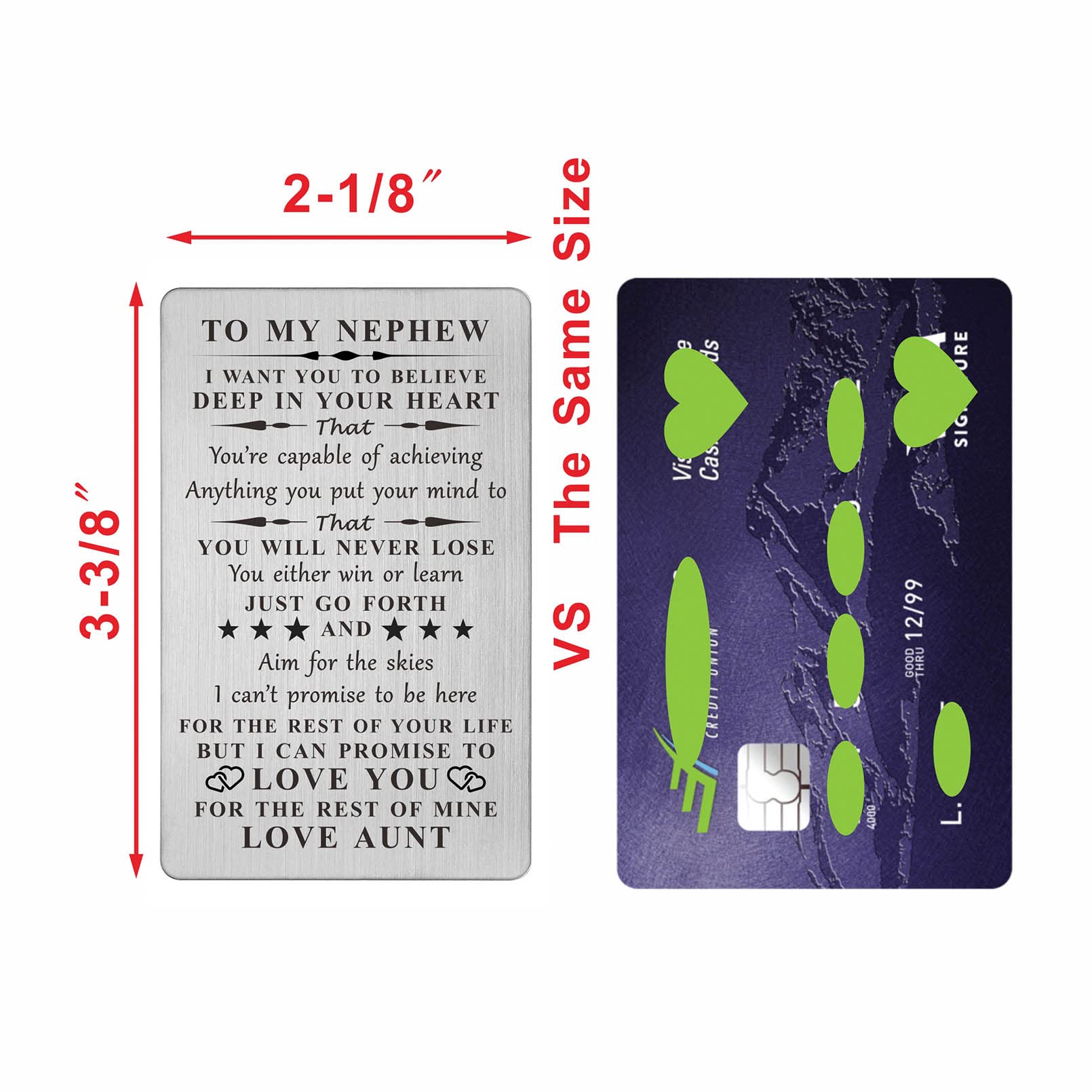 TGCNQ - Tarjeta De Felicitación Inspiradora De Sobrino – Tarjeta De Billetera – Graduación, Cumpleaños, Regalo De Navidad De Tía