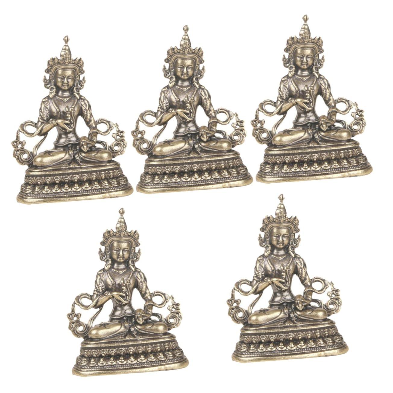 Statue de Bouddha Alipis en laiton : coffret de 5 figurines à offrir