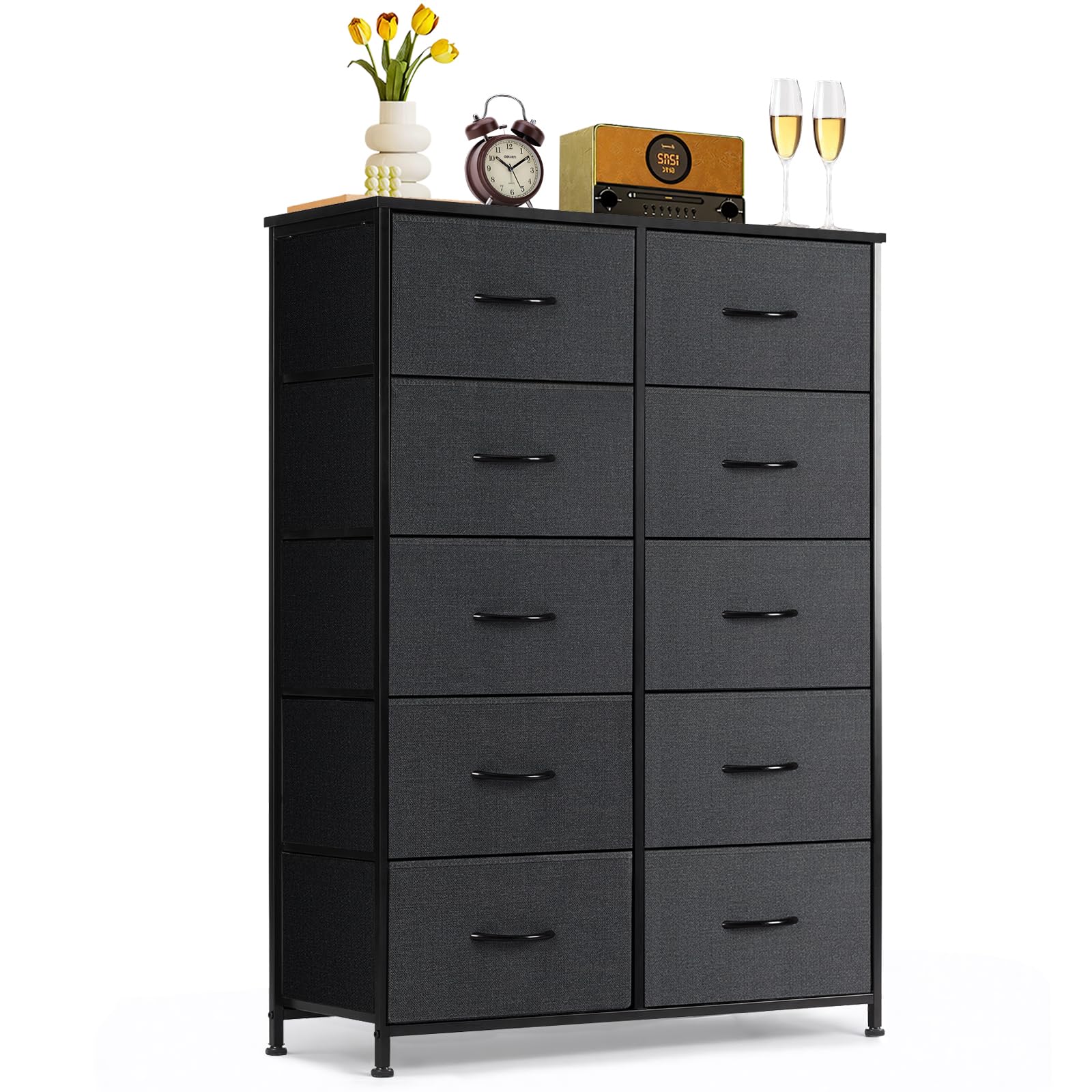 View 1 of **View Clerk Notes** 10-Drawer Dresser for Bedroom, Anti-Tip Tall Storage Organizer