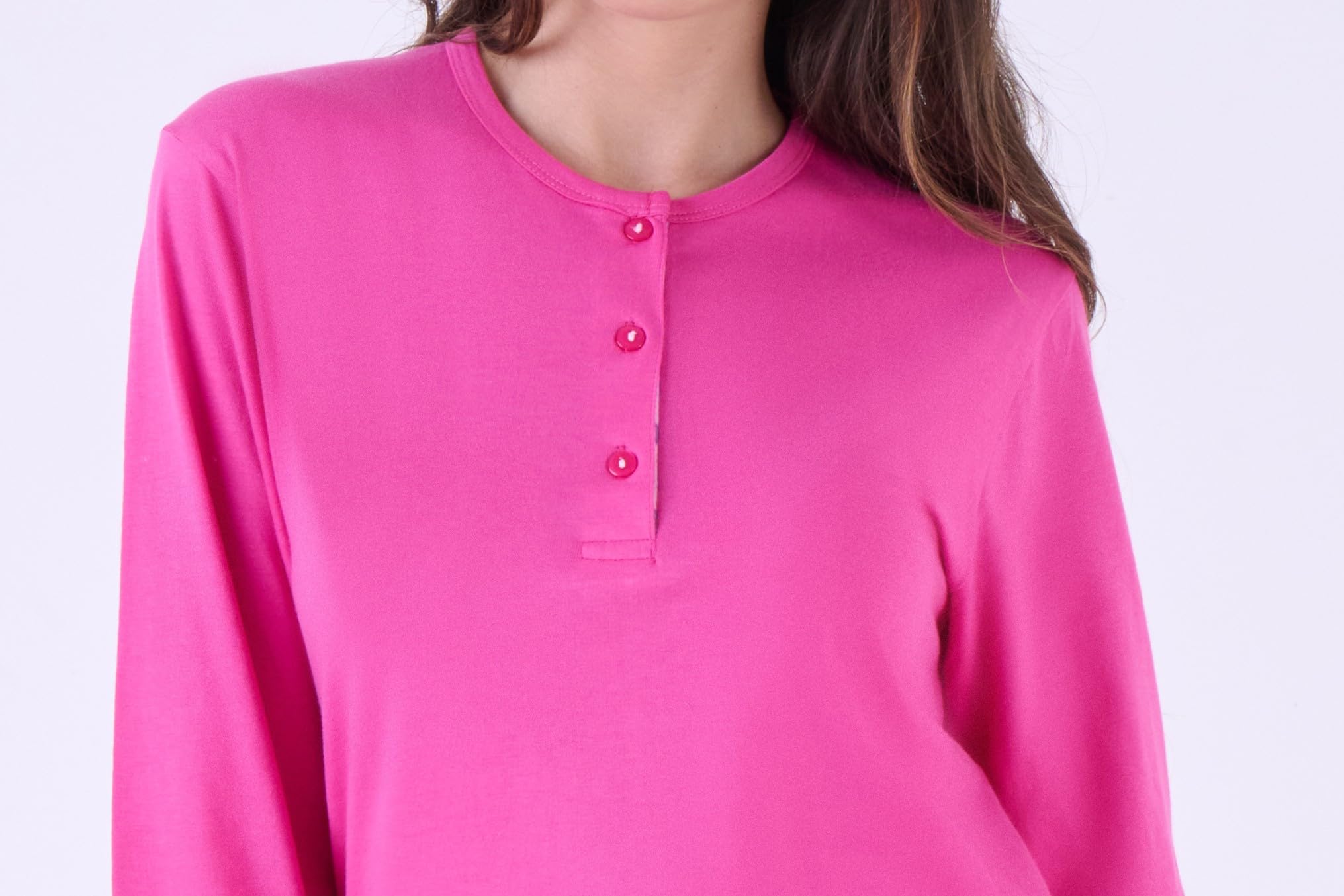 Pijama Mujer Algodón Largo Ligero Verano - Pijama Largo Dos Piezas Abierto o Cerrado 100% Fresco Algodón. Tallas Cómodas - Over Size