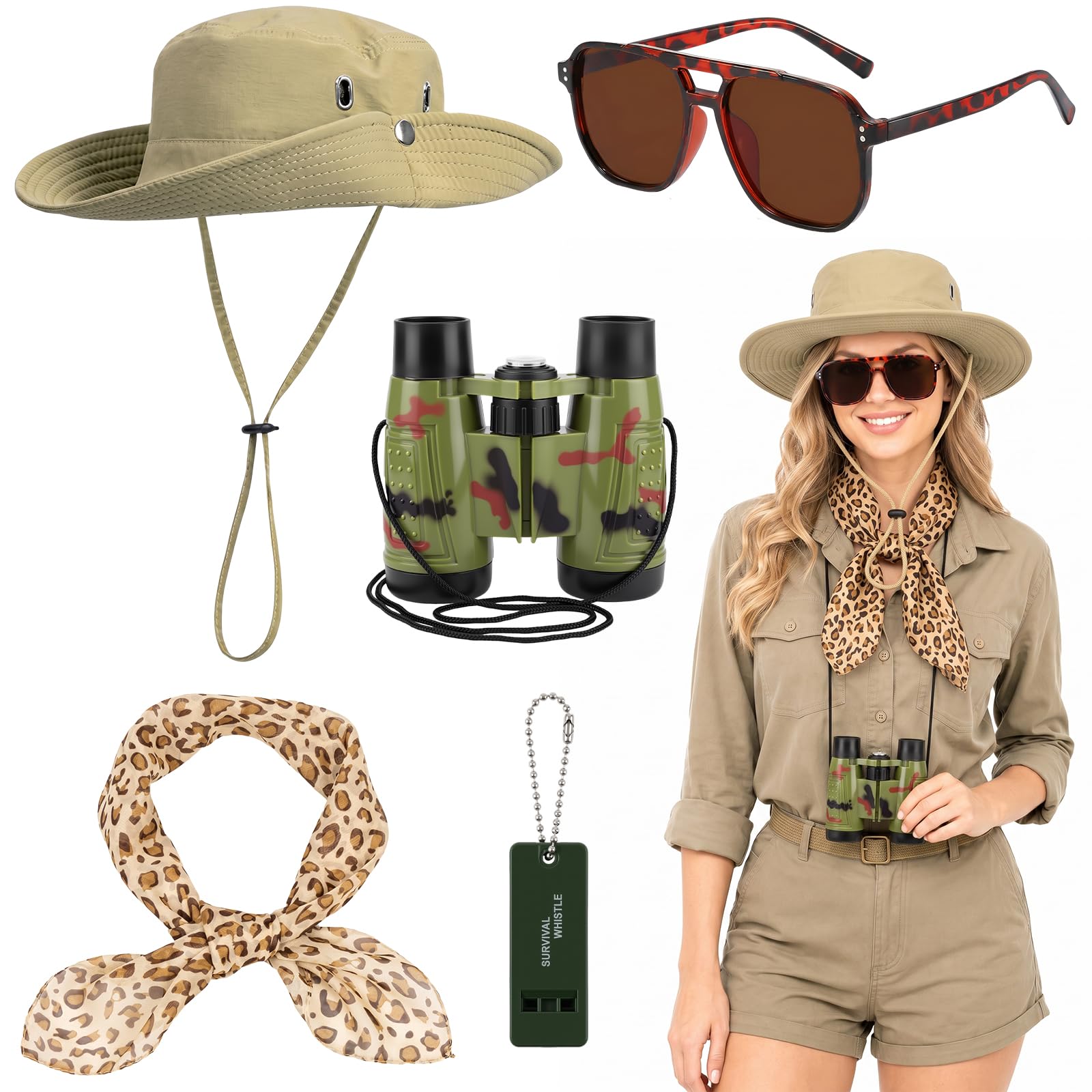 GLGHMH Safari Explorer Costume Set, Jungle Zoo Keeper Accessories Kit