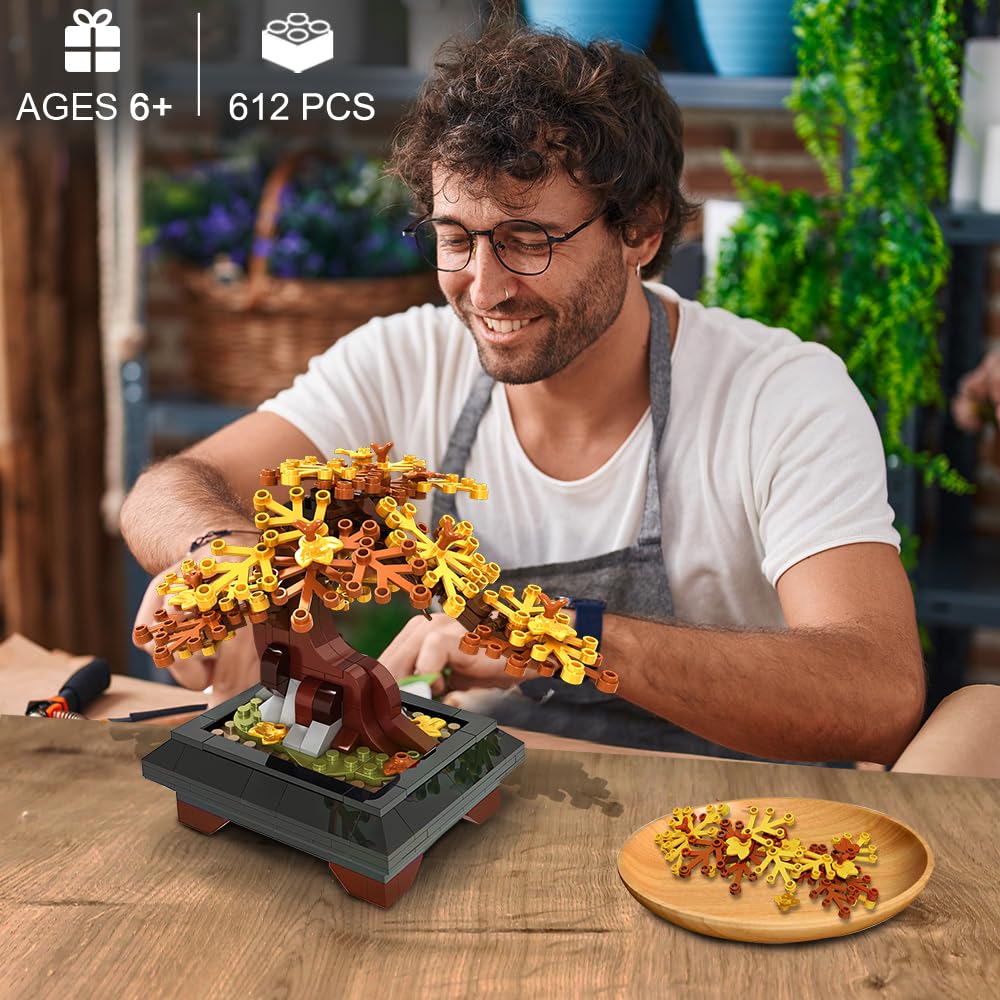 LEGO Botanicals Bonsai Tree - Faux Plant For Adults - Home Décor Set - Gift For Mother's Day With Artificial Cherry Blossom Flowers - DIY Building Projects - Botanical Collection - 10281