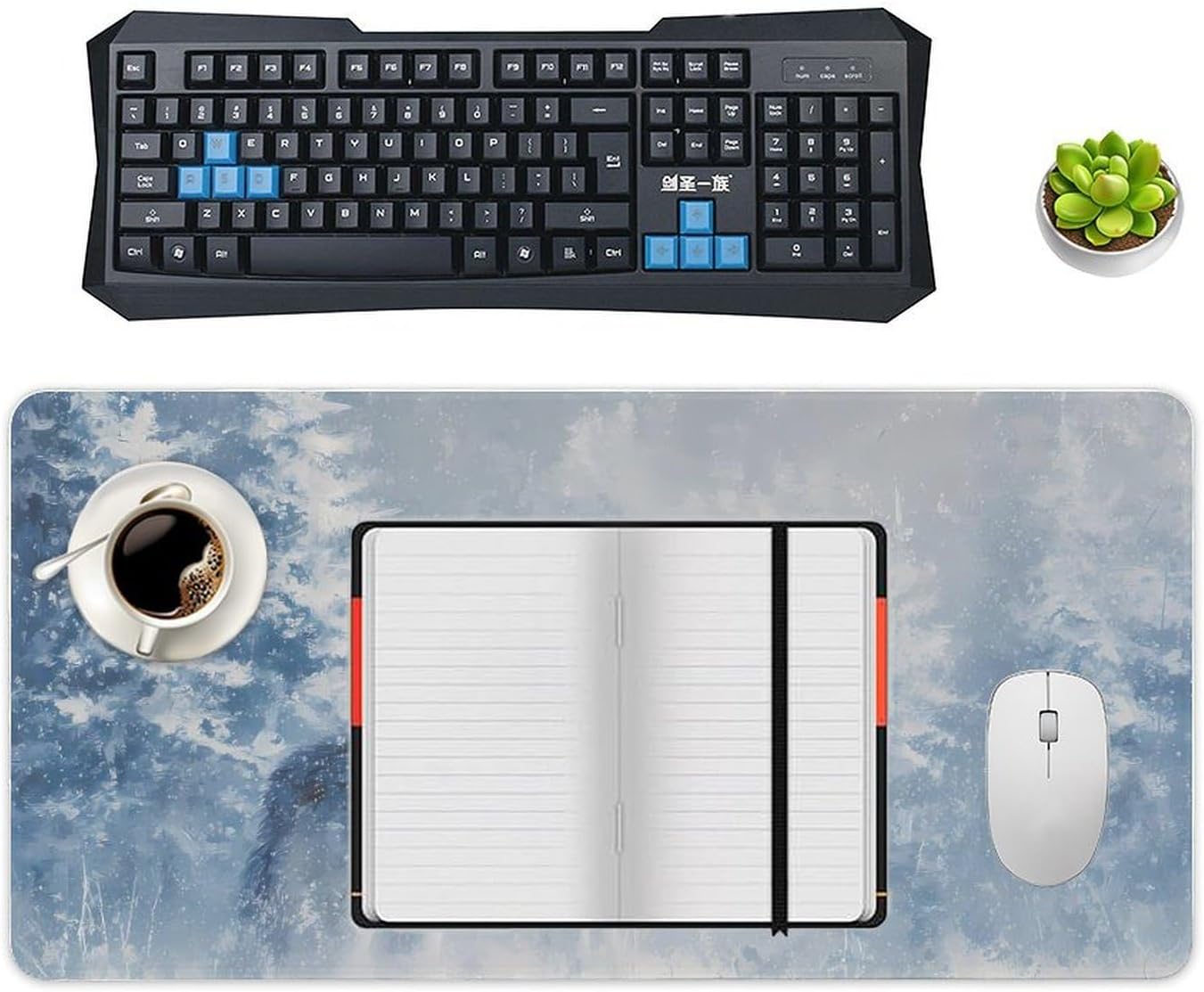 Wolf Snowy Snowstorm Desk Mat Gaming Mouse Pad Accessories Non-Slip 30x60cm image 4