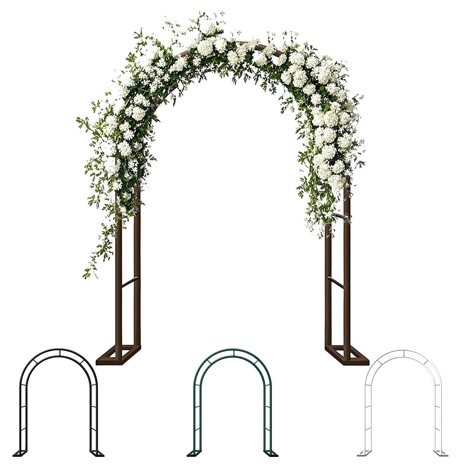 Arche de jardin en métal marron 240x220cm pour plantes grimpantes et rosier