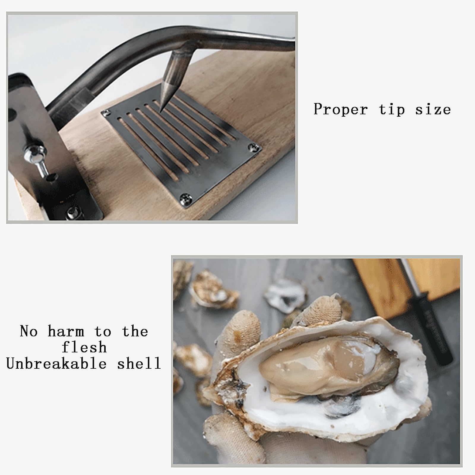 COYEUX Cuchillo portátil para descascarar ostras, abridor de ostras de Acero Inoxidable, Altura Ajustable, Herramientas Esenciales para mariscos para descascarar sin Esfuerzo