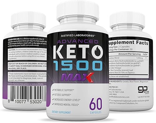 Miniatura 9 de Avanzado Keto 1500 Max 1200MG píldoras suplemento cetogénico real cetonas exógenas cetosis apoyo para hombres mujeres 60 cápsulas