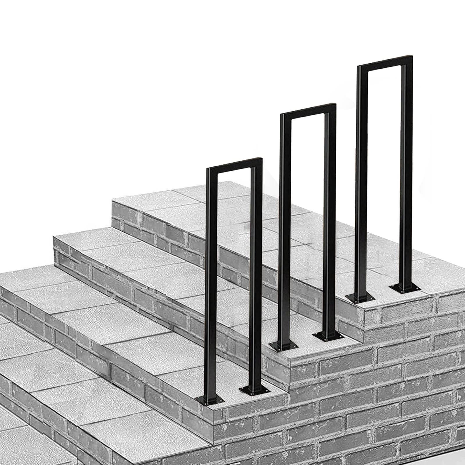 Rampe d'escalier en forme de U pour aménager un porche d'entrée ou une terrasse en bois