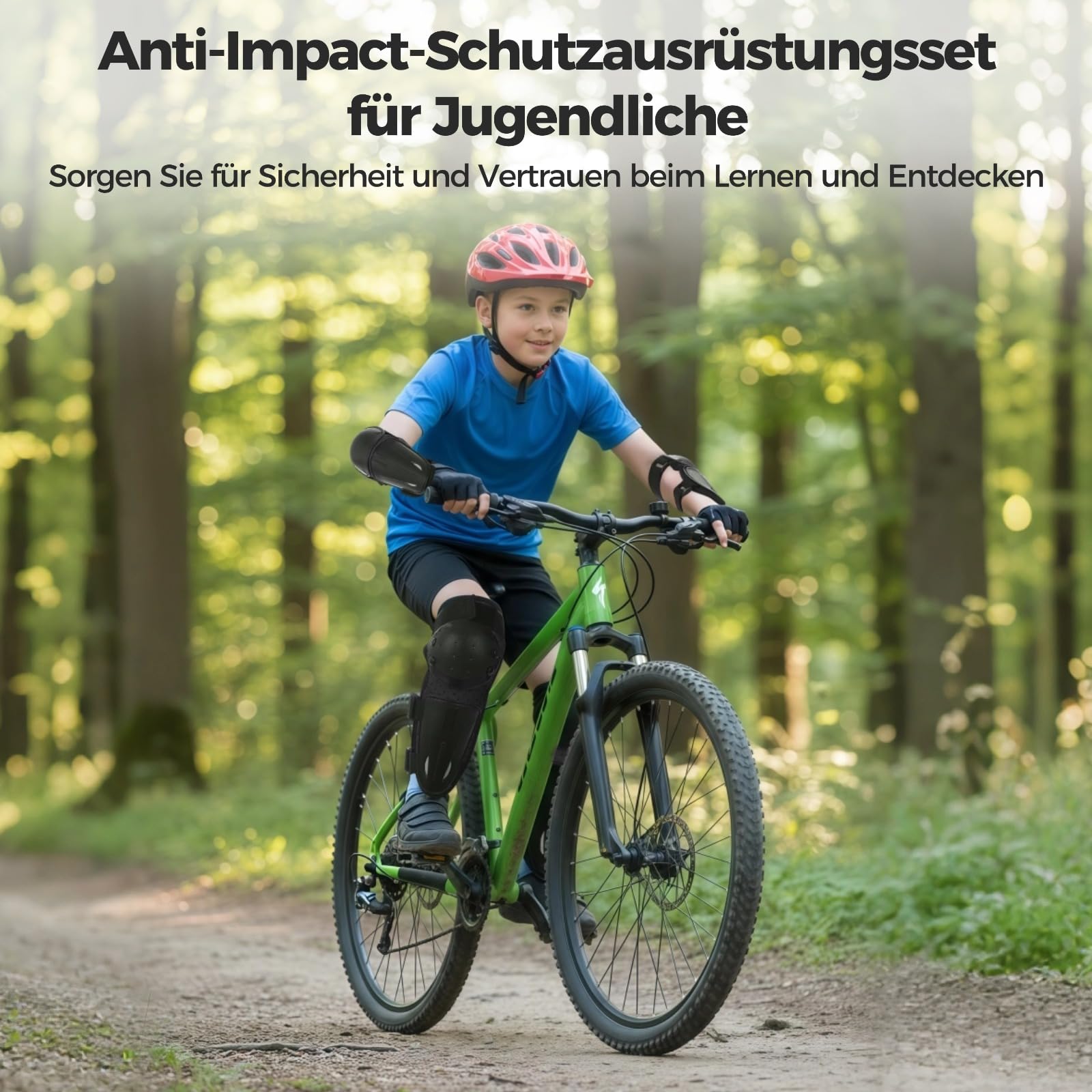 yeesport Ginocchiera e gomitiere per bambini per moto e motocross, ginocchiere e gomitiere per bambini, traspiranti, per mountain bike, pattinaggio, scooter Dirt bike