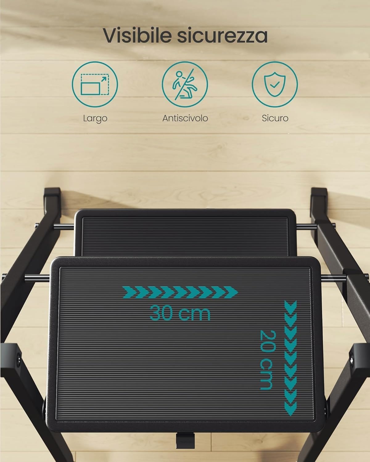 HYTAMA TOOLS Scala Scaletta 3 Gradini Pieghevole Black Mini, Nero con Piedini Antiscivolo, Struttura in Acciaio, Leggera, Multiuso, Certificata EN14183 Portata 150Kg