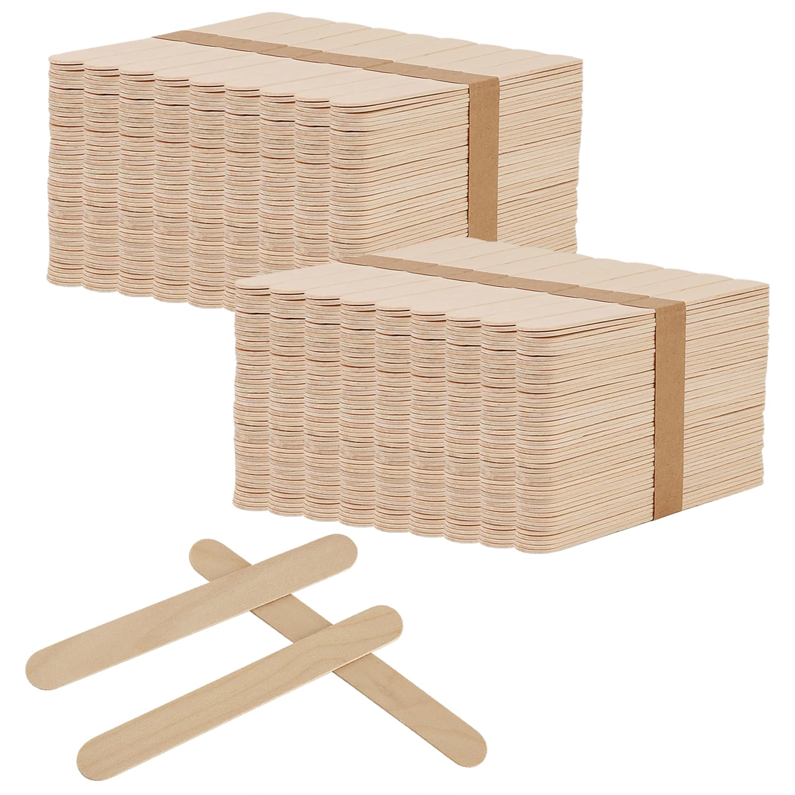 KEILEOHO 1200PCS 6 Inch Lolly Sticks, 15cm Wooden Popsicle Sticks