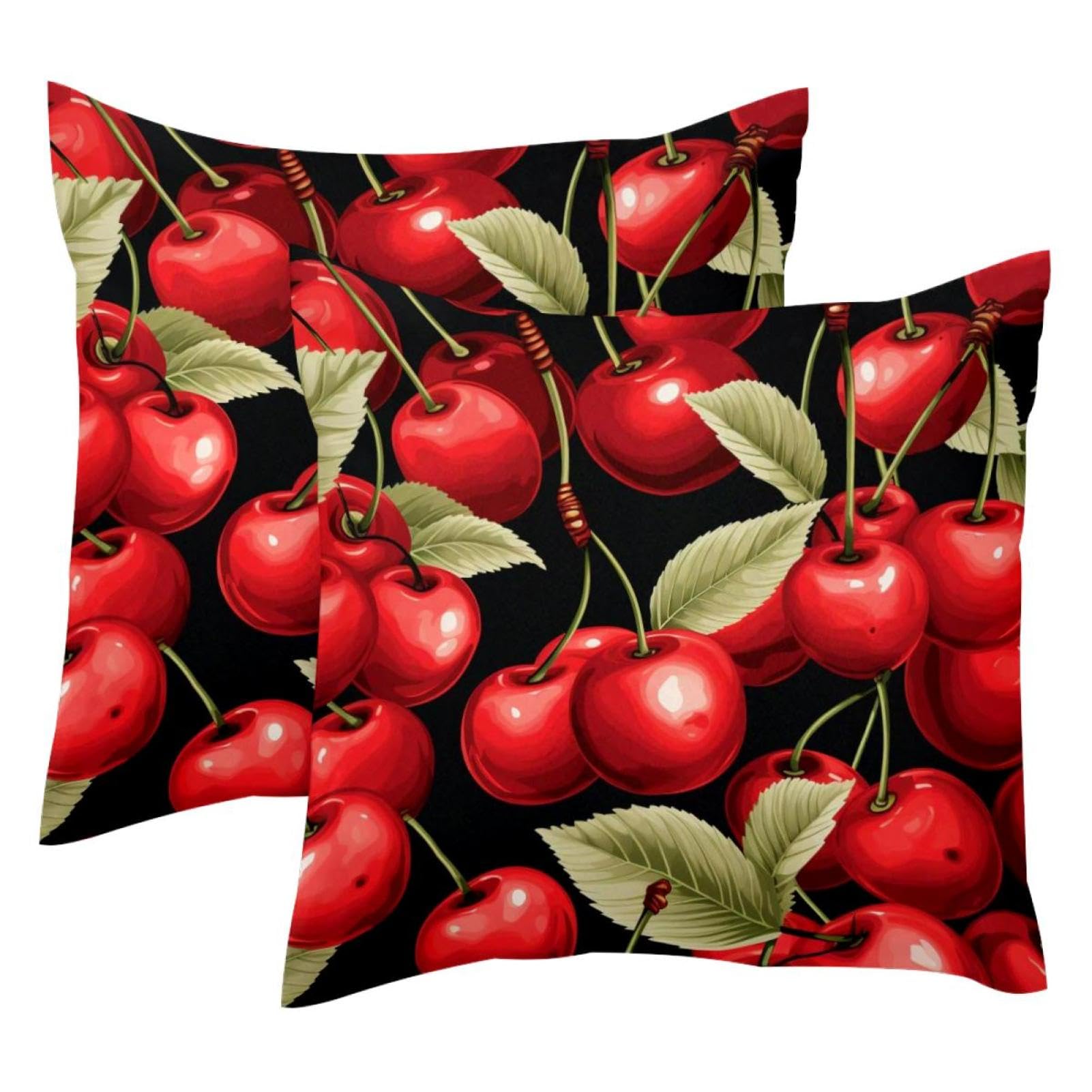 Housse de coussin cerise aquarelle en velours pour créer un cocon chaleureux