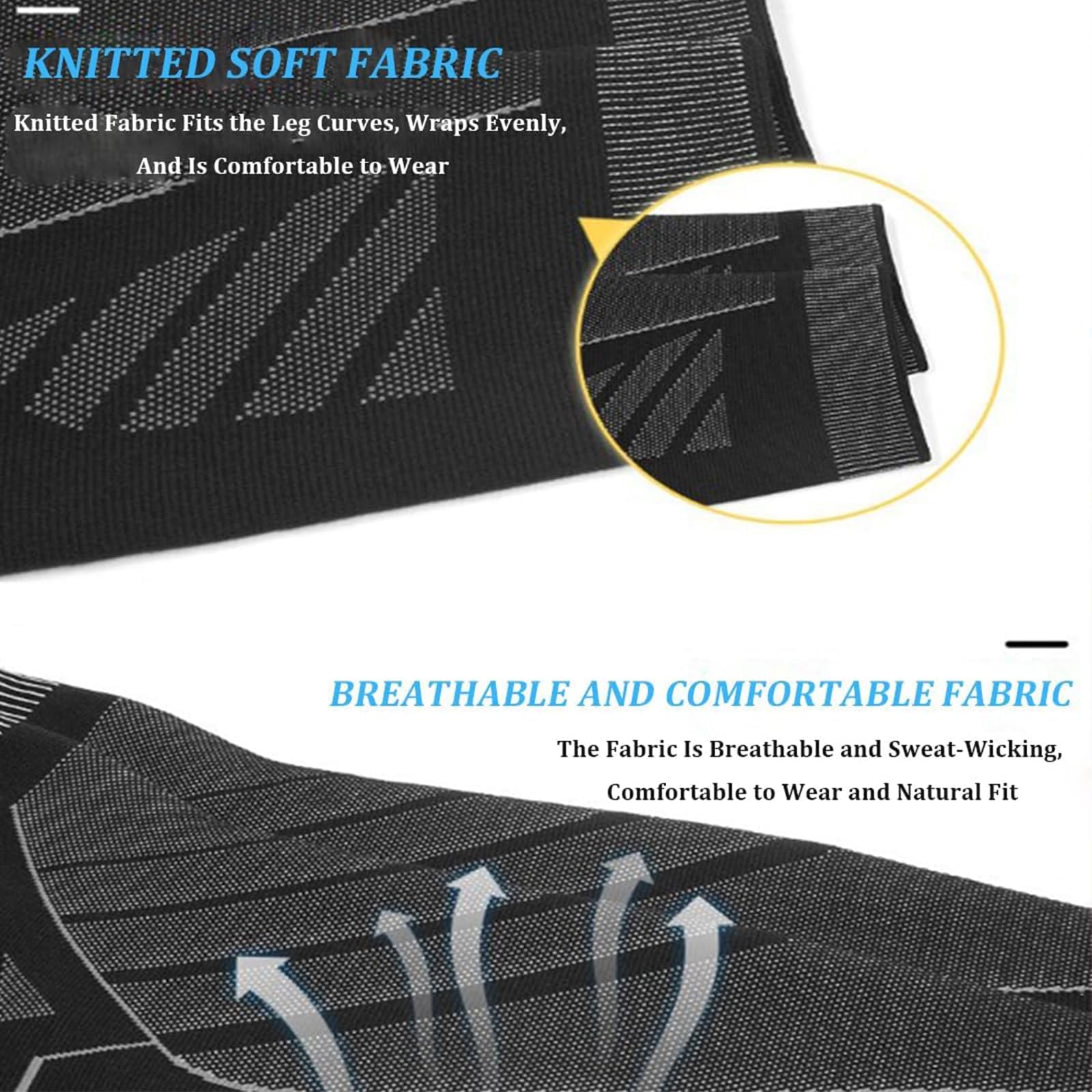 Gerrit Flytex Compresión de pierna completa, Rodilleras Flytex, Mangas de compresión Flytex V2 para rodillas y piernas (2pairs,Large)