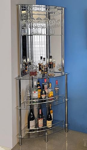 Miniatura 10 de Mango Steam Mesa de Bar para el Hogar - Unidad de Bar Contemporánea y Moderna para el Hogar, Barra de Licor con Estantes de Almacenamiento de 2