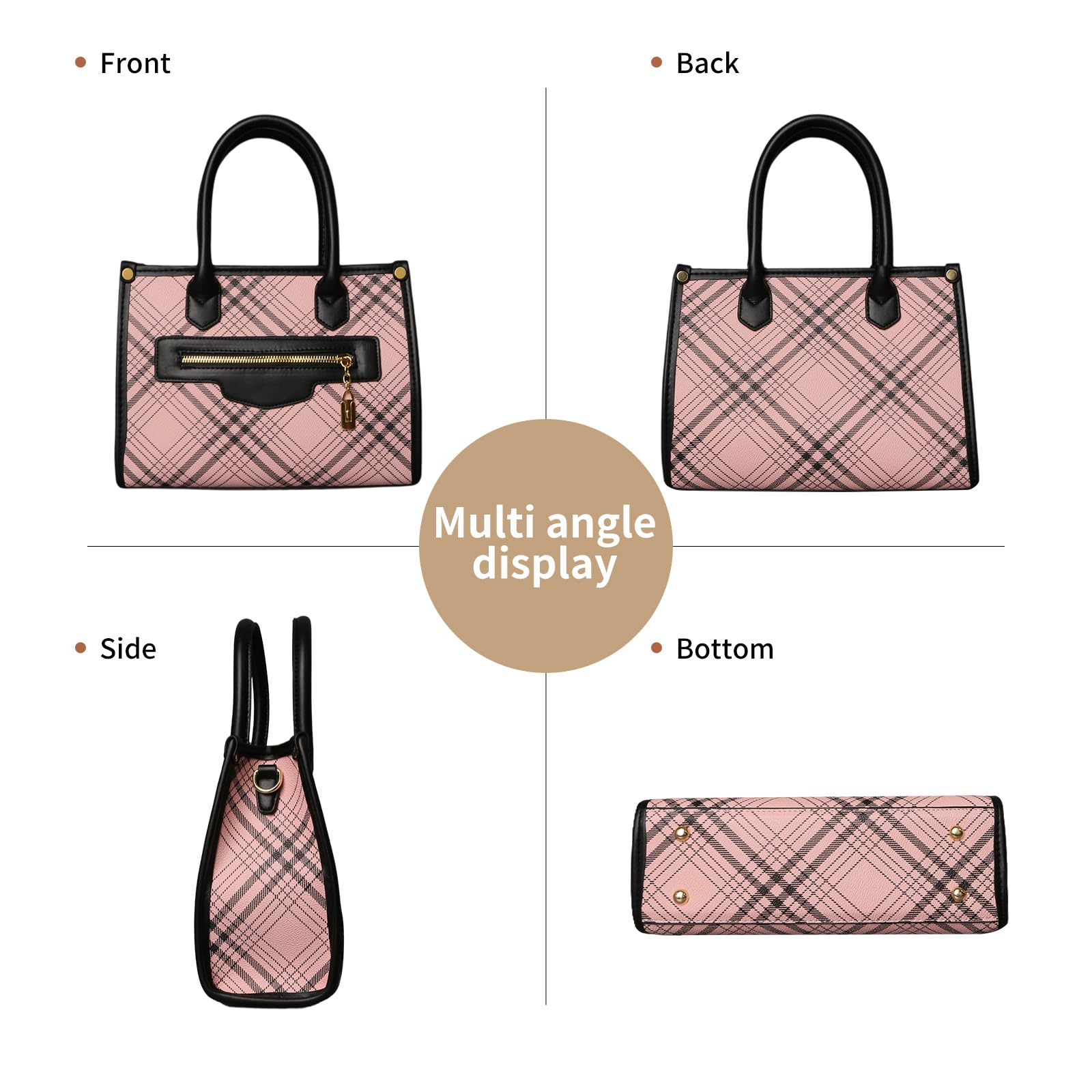 Monederos y bolsos para mujer, 3 unidades, de piel sintética, con asa superior